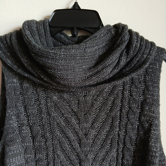 Elle  Cowl Neck Sleeveless Tunic Sweater Gray Small - Picture 5 of 9